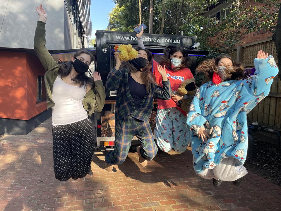 Year 11s jump for joy at returning to campus