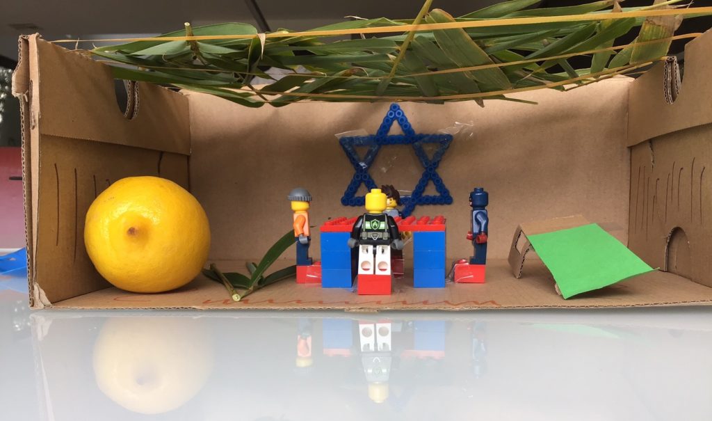 Miniature children's sukkah with lego