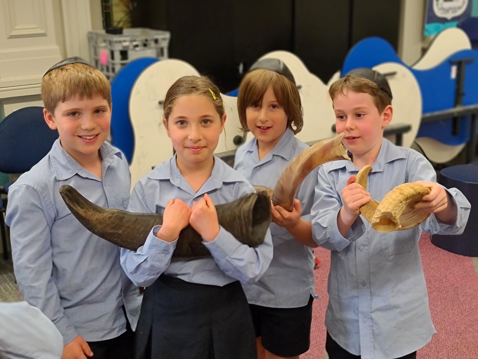 Learning how to make a shofar The King David School