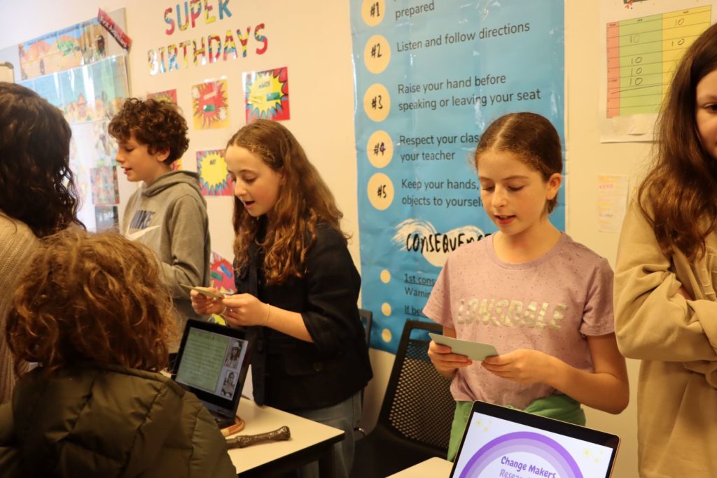 Year 6 students are presenting speeches about their chosen changemaker - important person in history.