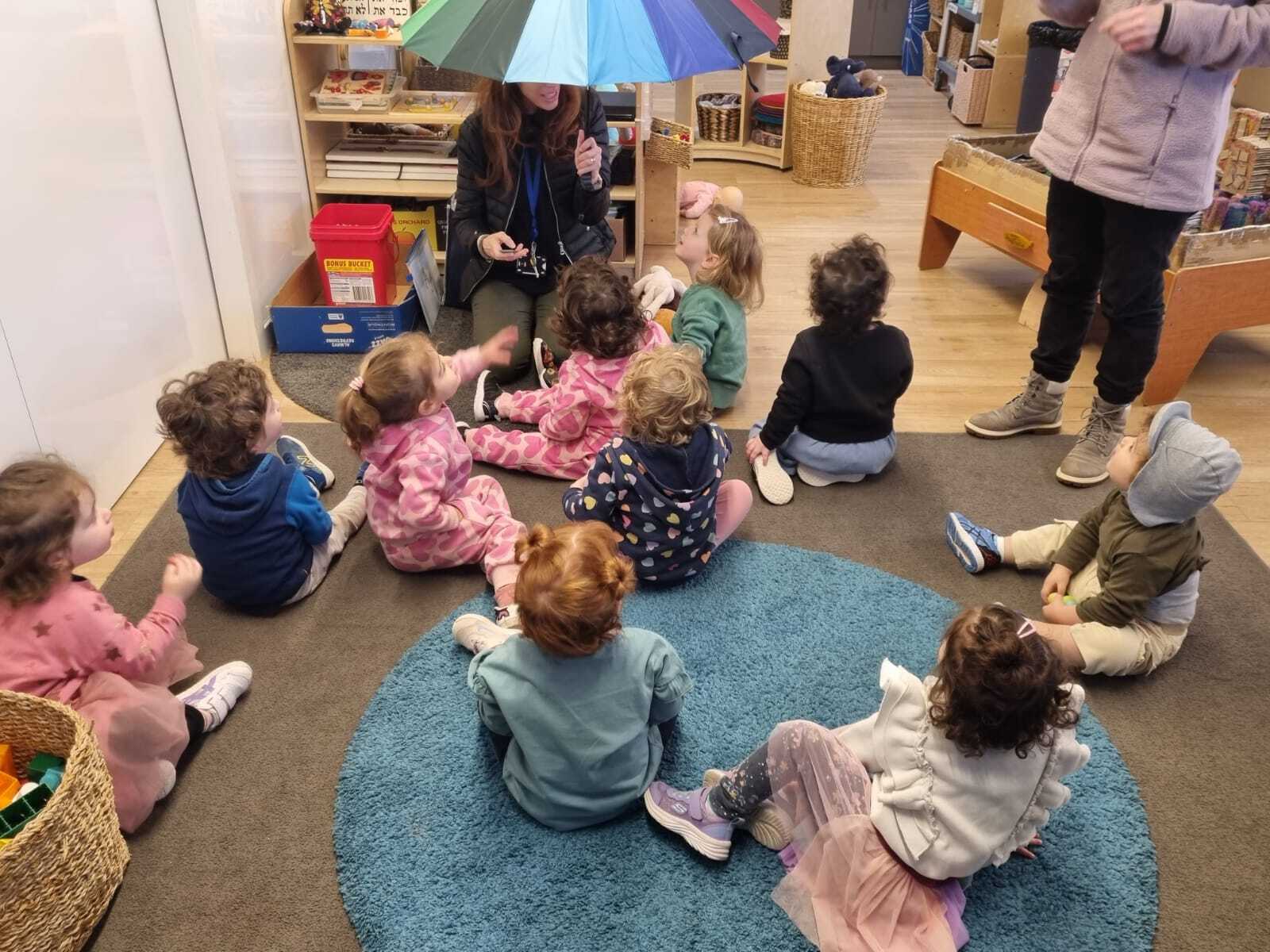 Gan Te'ena ELC students are learning how to talk about the weather in Hebrew.