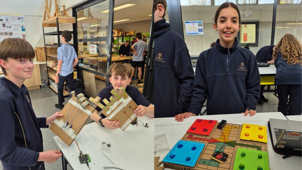 Middle School students are using robots and CAD tools as they create cutting edge projects.